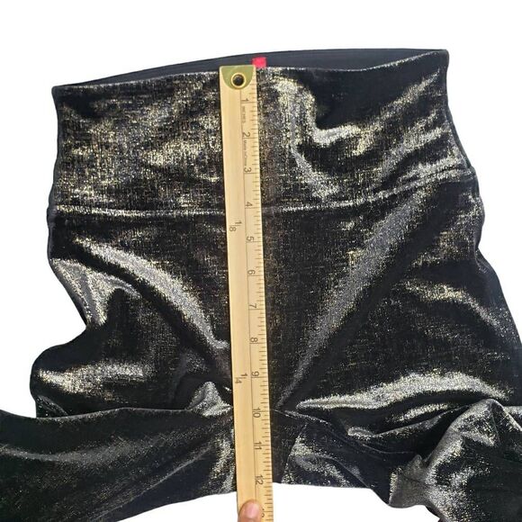 Spanx Velvet Shine Leggings Black/Gold Size Small - Picture 5 of 10